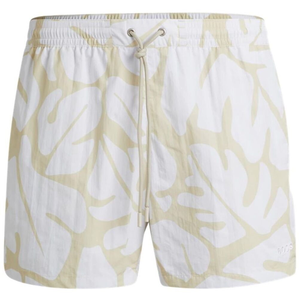 Boss Mens Bari Abstract Swim Shorts / White